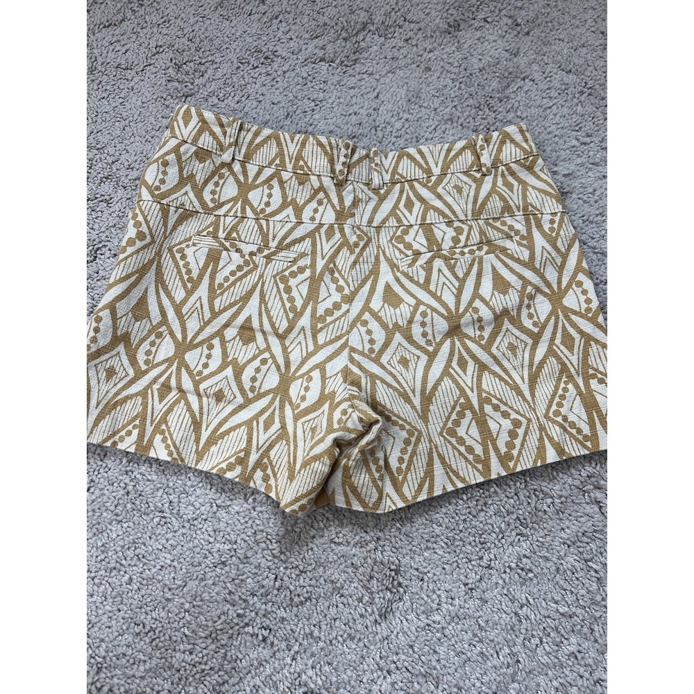 Anthropologie Elevenses Women's Tiled Tide Shorts Golden Mustard Geometric Sz 2 - Picture 6 of 9